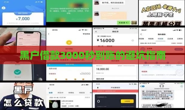 黑户借款3000秒到账的避坑指南