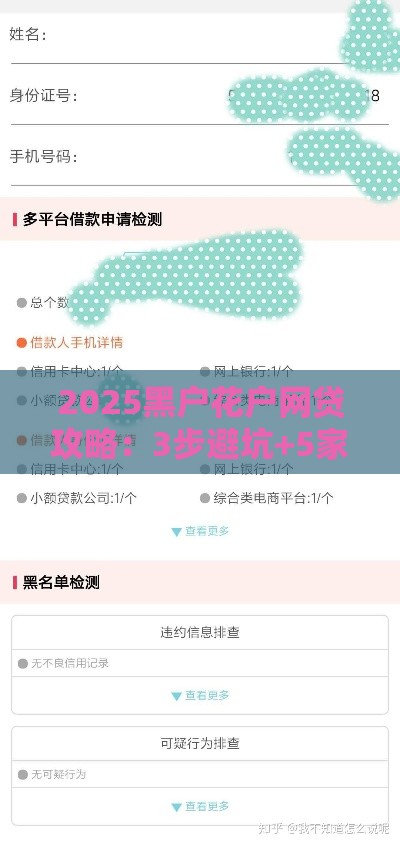 2025黑户花户网贷攻略：3步避坑+5家实测平台解析