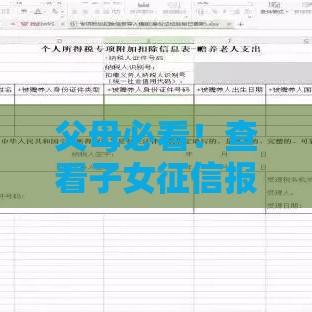 父母必看！查看子女征信报告会影响贷款申请吗？专家深度解析