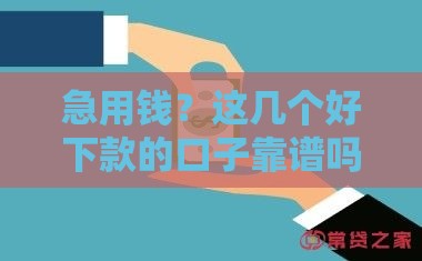 急用钱？这几个好下款的口子靠谱吗？实测推荐给你！