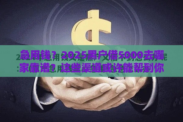 急用钱？2025黑户借5000去哪家靠谱？这些渠道或许能帮到你