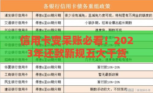 信用卡变呆账必看！2023年还款新规五大干货