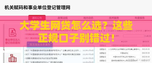 大学生网贷怎么选？这些正规口子别错过！