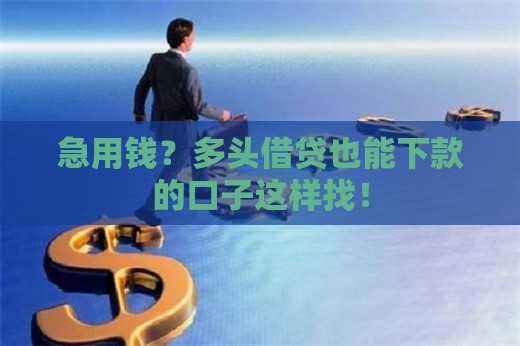 急用钱？多头借贷也能下款的口子这样找！