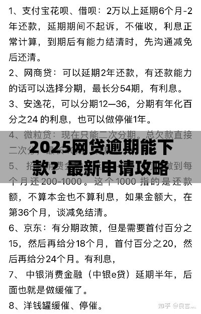 2025网贷逾期能下款？最新申请攻略来了！