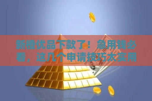 新橙优品下款了！急用钱必看，这几个申请技巧太实用了
