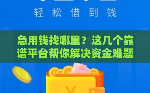 急用钱找哪里？这几个靠谱平台帮你解决资金难题
