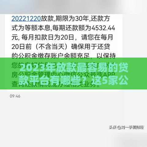 2023年放款最容易的贷款平台有哪些？这5家公司审核快、到账稳！