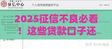 2025征信不良必看！这些贷款口子还能下款？速戳攻略
