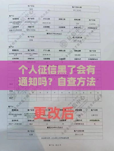 个人征信黑了会有通知吗？自查方法及补救技巧