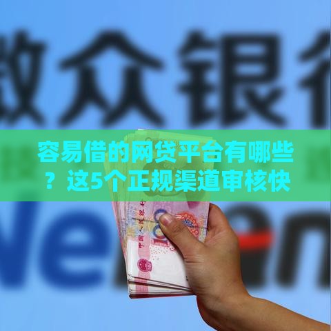 容易借的网贷平台有哪些？这5个正规渠道审核快门槛低