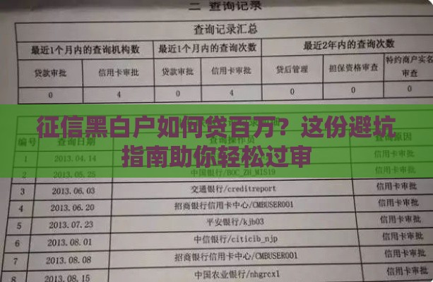 征信黑白户如何贷百万？这份避坑指南助你轻松过审
