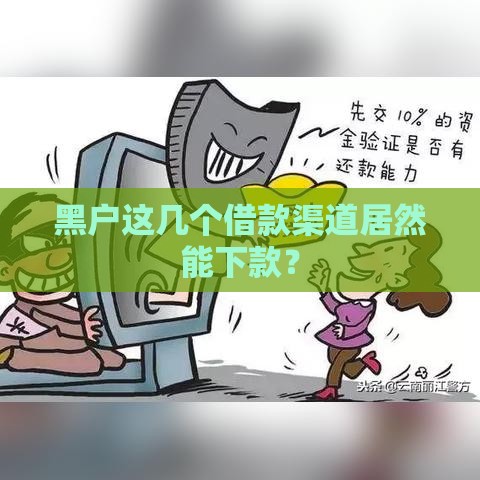 黑户这几个借款渠道居然能下款？