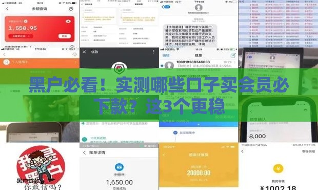 黑户必看！实测哪些口子买会员必下款？这3个更稳