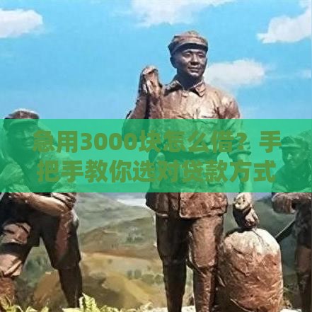 急用3000块怎么借？手把手教你选对贷款方式！