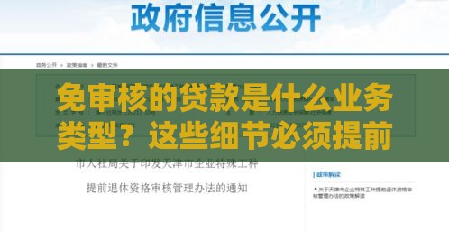 免审核的贷款是什么业务类型？这些细节必须提前了解！