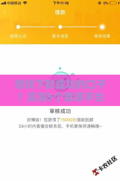 想找下款成功的口子？实测5个靠谱平台审核要点