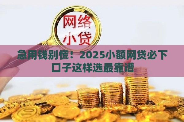 急用钱别慌！2025小额网贷必下口子这样选最靠谱