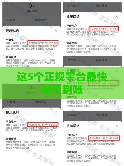 这5个正规平台最快当天到账