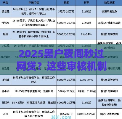 2025黑户夜间秒过网贷？这些审核机制你必须知道！