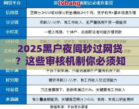 2025黑户夜间秒过网贷？这些审核机制你必须知道！
