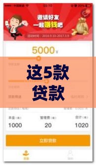 这5款贷款软件最快最好通过，轻松解决资金难题