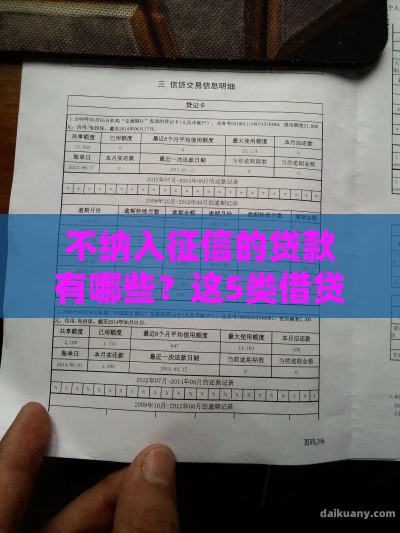 不纳入征信的贷款有哪些？这5类借贷方式不上信用报告！