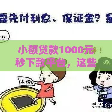 小额贷款1000元秒下款平台，这些门槛低到离谱？