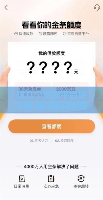 这几个贷款平台好下款 通过率高到偷笑