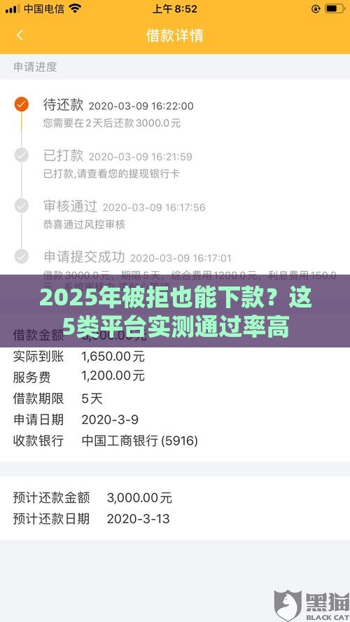 2025年被拒也能下款？这5类平台实测通过率高