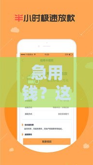 急用钱？这5个平台秒下款！手把手教你选对靠谱渠道