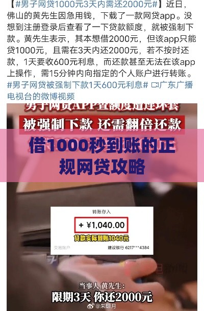 借1000秒到账的正规网贷攻略