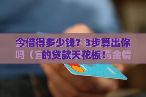 今借得多少钱？3步算出你的贷款天花板！