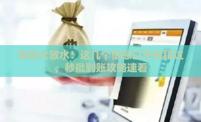 年前大放水！这几个低息口子别错过，秒批到账攻略速看