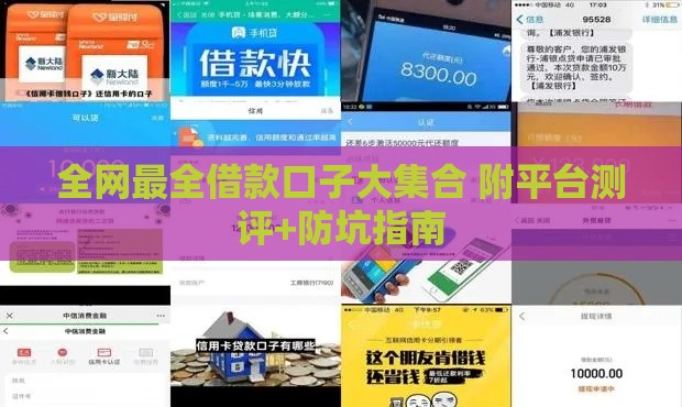 全网最全借款口子大集合 附平台测评+防坑指南