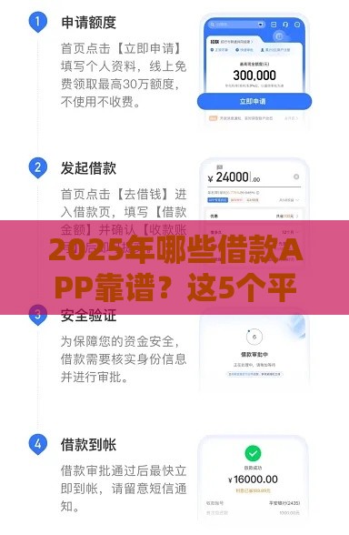 2025年哪些借款APP靠谱？这5个平台审核快、门槛低！