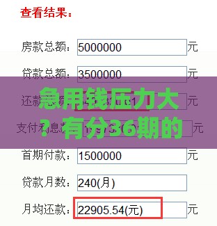急用钱压力大？有分36期的贷款吗？这几种方式最划算！