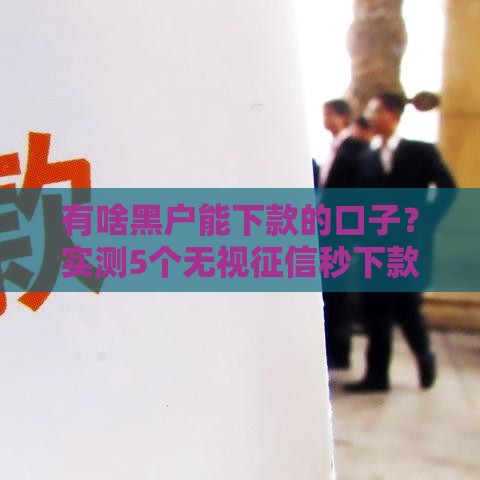 有啥黑户能下款的口子？实测5个无视征信秒下款平台