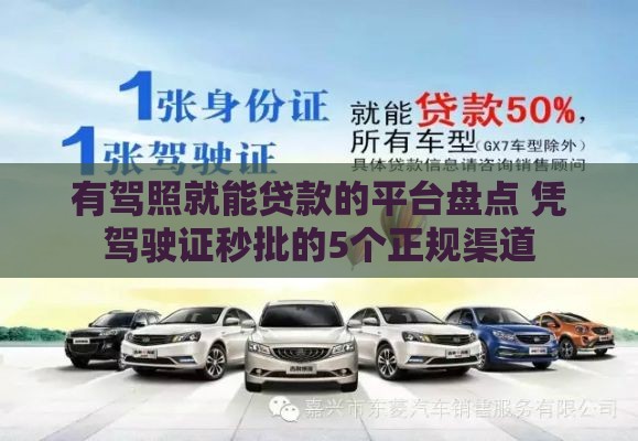 有驾照就能贷款的平台盘点 凭驾驶证秒批的5个正规渠道