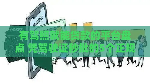 有驾照就能贷款的平台盘点 凭驾驶证秒批的5个正规渠道