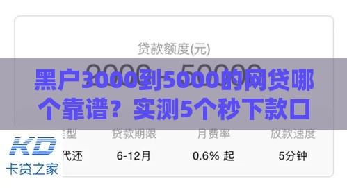 黑户3000到5000的网贷哪个靠谱？实测5个秒下款口子分享