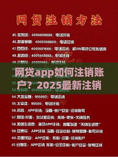网贷app如何注销账户？2025最新注销指南来了