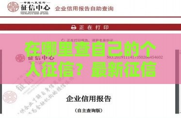 在哪里查自己的个人征信？最新征信查询攻略来了