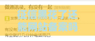 征信黑花了还能网站备案吗？2025最新备案攻略和网贷口子推荐