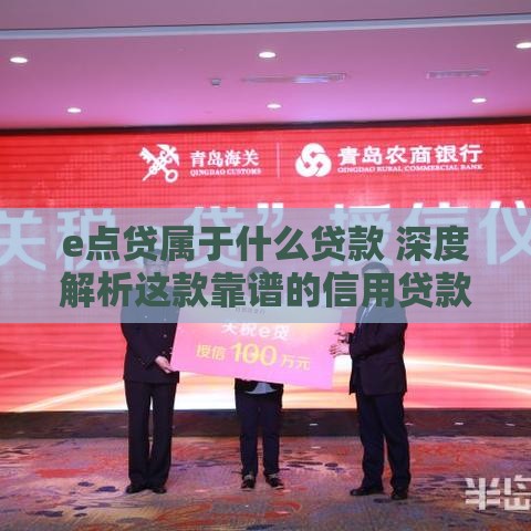 e点贷属于什么贷款 深度解析这款靠谱的信用贷款产品