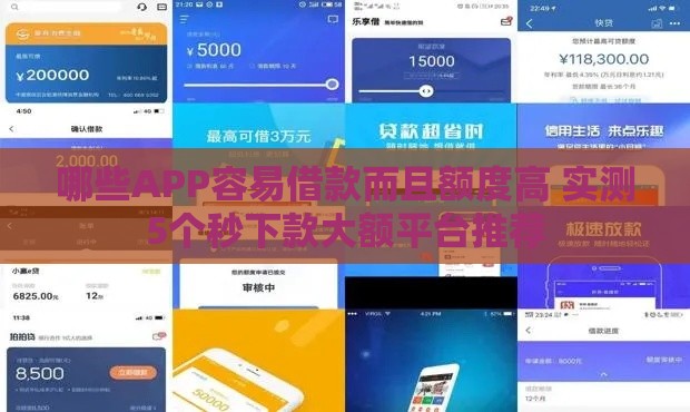哪些APP容易借款而且额度高 实测5个秒下款大额平台推荐