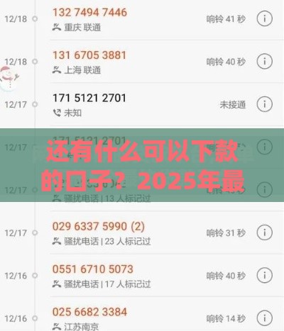 还有什么可以下款的口子？2025年最新5个秒批网贷实测分享