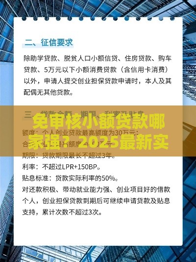 免审核小额贷款哪家强？2025最新实测5分钟到账攻略