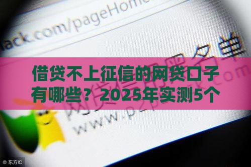 借贷不上征信的网贷口子有哪些？2025年实测5个靠谱平台