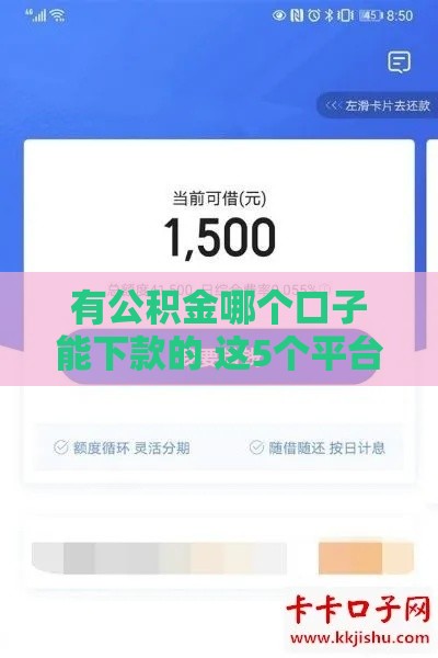 有公积金哪个口子能下款的 这5个平台秒批额度亲测有效